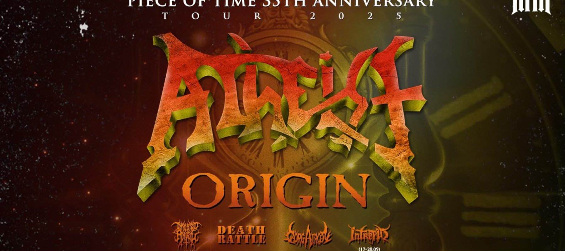 ATHEIST, Origin + Gorgatron, Death Rattle, Infested Angel ATHEIST, Origin + Gorgatron, Death Rattle, Infested Angel